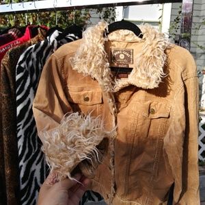 Vintage 90s Fur Corduroy Jacket